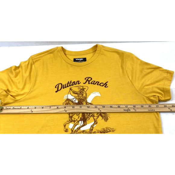 Wrangler‎ Yellowstone T Shirt Womens Large Yellow Graphic Western Cowboy - Picture 6 of 9
